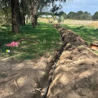 Trench plumbing installation – rural Illawarra